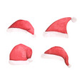 santa claus red hats watercolor vector image