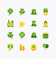bundle of saint patricks day flat line icons vector image vector image
