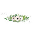 floral bouquet design element with anemone flowers vector image