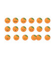 orange cute kawaii mascot set food faces vector image