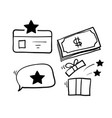 hand drawn doodle star symbol for loyalty program vector image