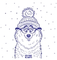 husky in hat vector image vector image