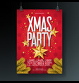 merry christmas party flyer vector image