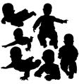 baby silhouettes vector image