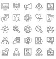 media influence outline icons set vector image