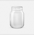 realistic empty glass jar for canning vector image