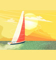 sailing ship banner in cartoon style vector image