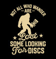bigfoot funny vintage disc golf t-shirt design vector image
