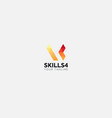 digital k letter logo abstract simple vector image