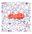 halloween night doodles vector image vector image