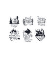 set black logos in support national parks vector image