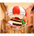 coffee cake an invitation to a cup of vector image vector image