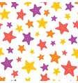 colorful starfish on white seamless pattern vector image vector image