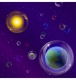 planets and sun in bubbles vector image