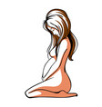 pregnant young girl sitting vector image