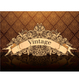 vintage emblem with damask background vector image