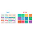 calendar for 2021 on white background vector image vector image