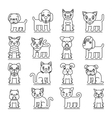 pets line icons dogs and cats outline signs vector image