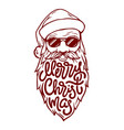 bad santa in glasses vector image