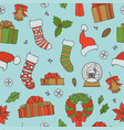christmas seamless patterns holiday vector image