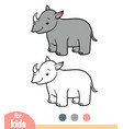 coloring book rhino vector image