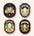 easter colorful badges set with spring holiday vector image