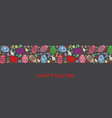 easter decorative card with horizontal ornament vector image vector image