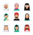 islam people icon web arabic avatars muslim heads vector image vector image
