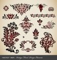 set vintage floral elements vector image vector image