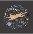 space cat vector image