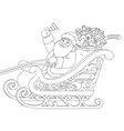 santa claus in a sleigh carrying gifts vector image
