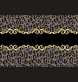seamless border with leopard skin vector image vector image