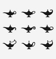 aladdin lamp icons set vector image
