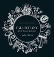 autumn wreath with fall leaves and dried flowers vector image