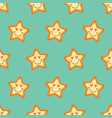 retro 70s hippie seamless pattern starfish vector image