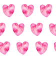 pink hand-drawn watercolor hearts seamless pattern vector image