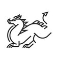 abstract dragon creature reptile with tail vector image vector image