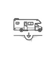 camper hand drawn outline doodle icon vector image