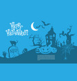 happy halloween blue white design for holiday vector image