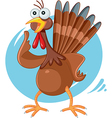scared turkey funny cartoon vector image