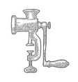 meat grinder black vintage engraving vector image
