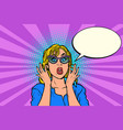 oops pop art surprised woman vector image