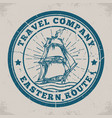sailing ship emblem vintage monochrome vector image