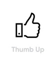 thumb up down icon editable line vector image vector image