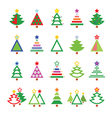 christmas tree - various types icons set vector image vector image