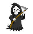 cute cartoon grim reaper with scythe vector image