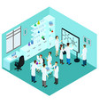 isometric biological science laboratory template vector image