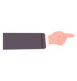 pointing finger hand right direction pointer sign vector image
