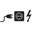 power plug outlet and lightning symbol vector image