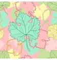 seamless pattern with grape leafs vector image